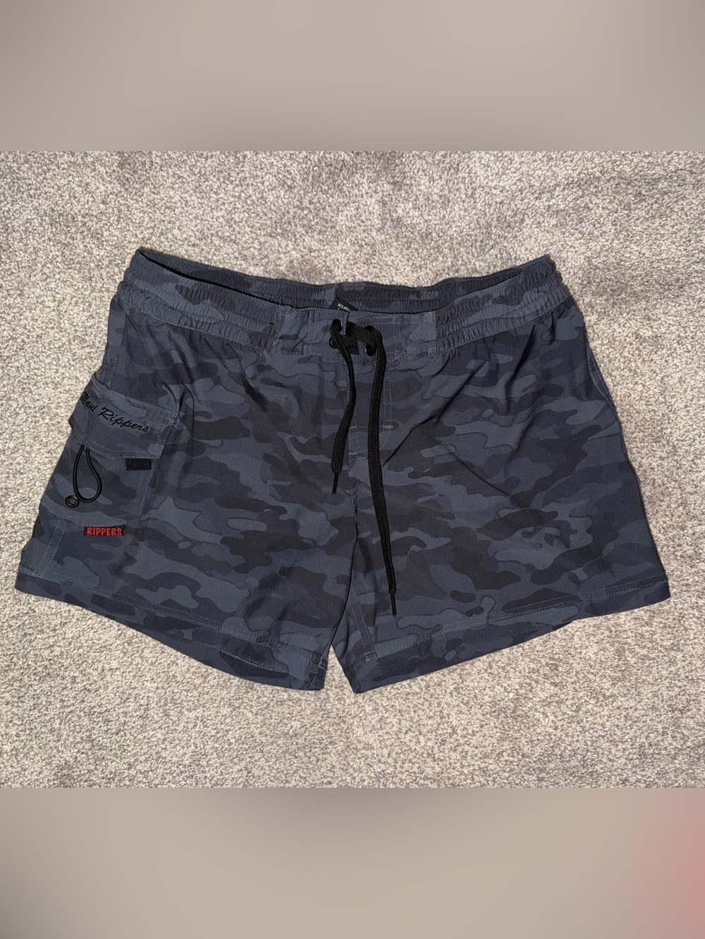 Athletic Camo Swim/Workout Shorts - Dark Gray